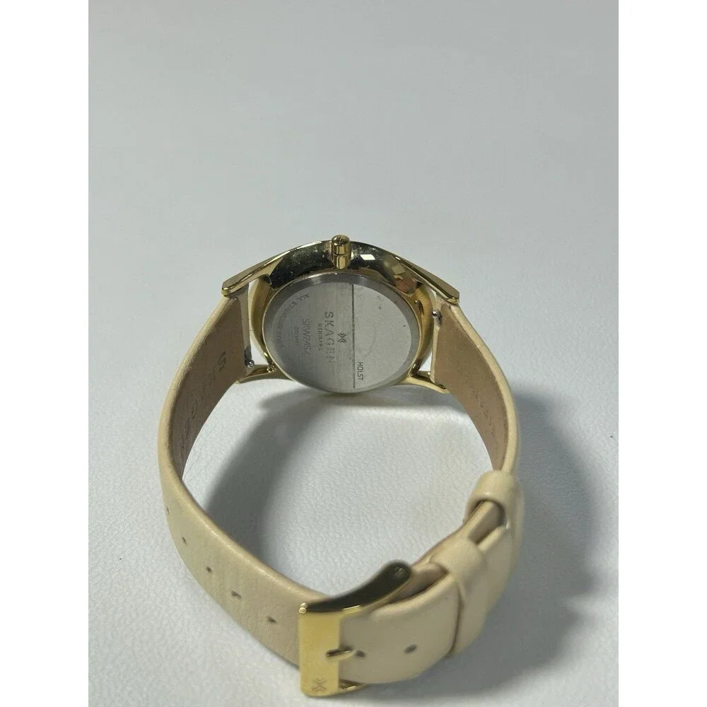 Skagen HOLST Watch SKW2452 Creme White Leather Gold Tone